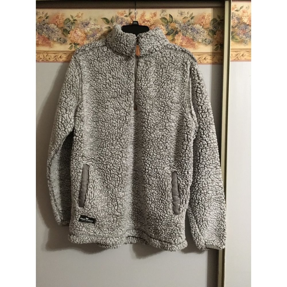 Simply Southern Medium Grey Sherpa Casual Cozy Pockets Pullover